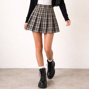 Joe Benbasset Checkered Mini Skirt in Black and Cream - Y2K - Small